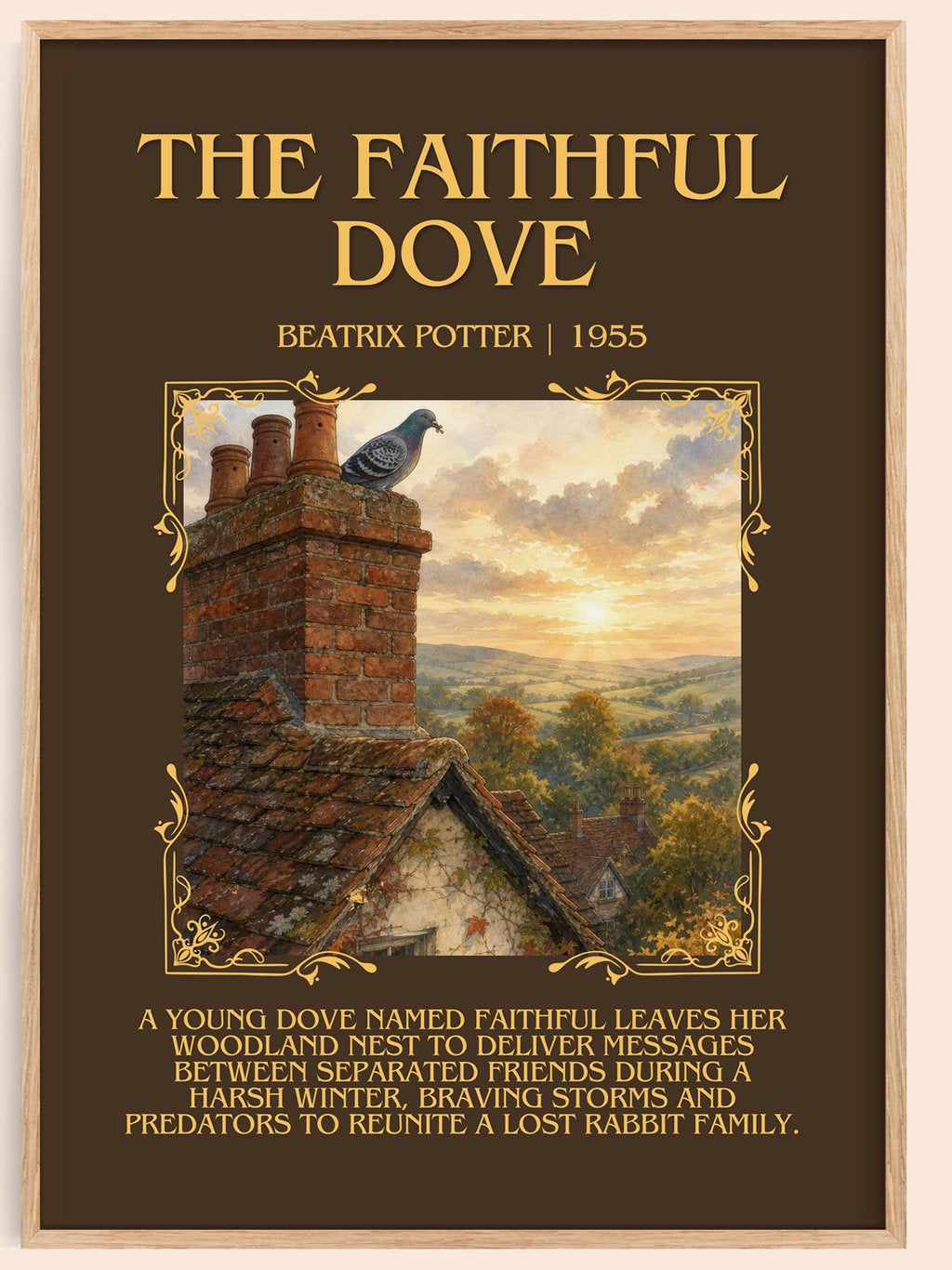 The Faithful Dove Minimalist Book Poster by Beatrix Potter – book poster