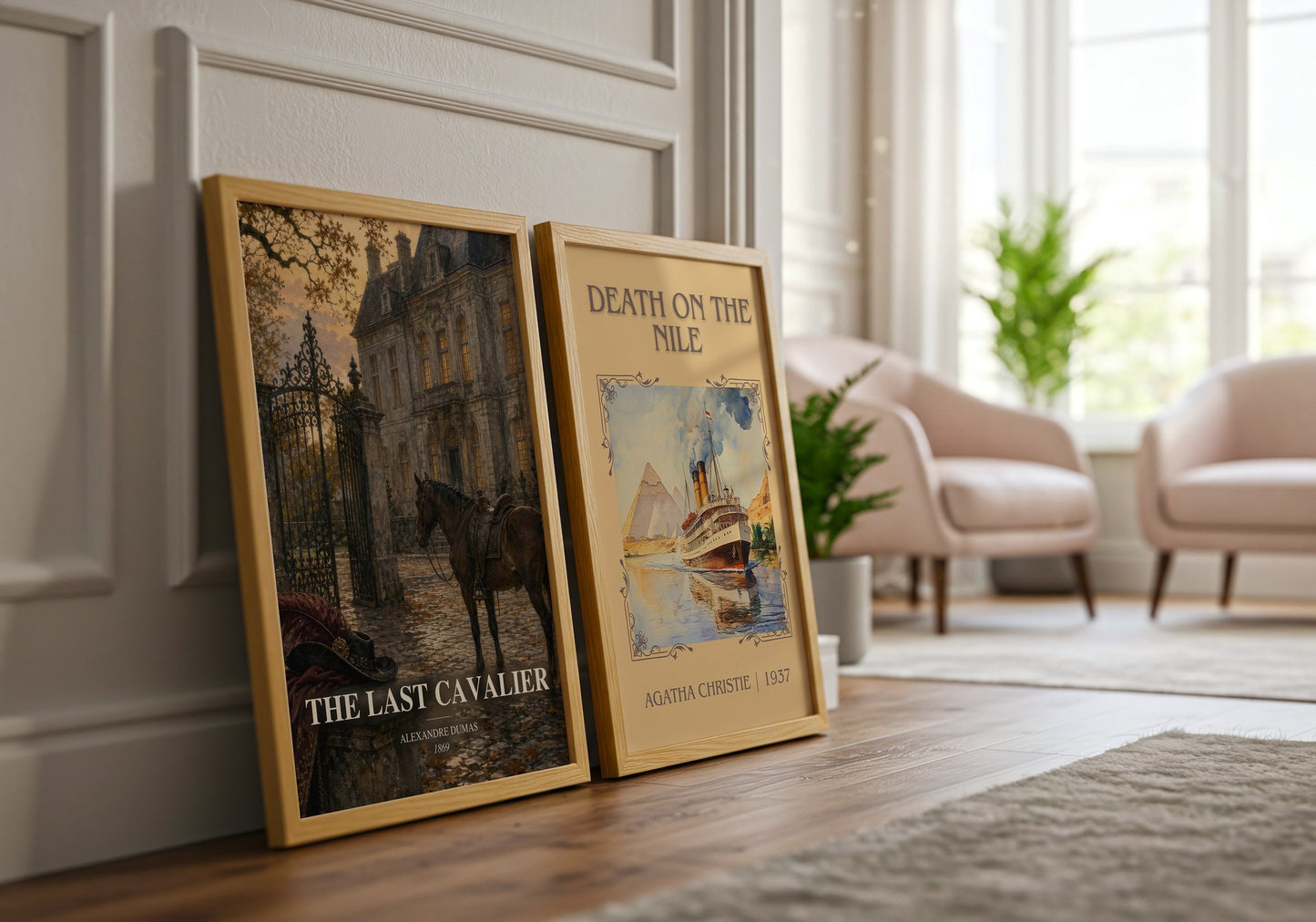 The Last Cavalier watercolour print framed by window – literary home decor