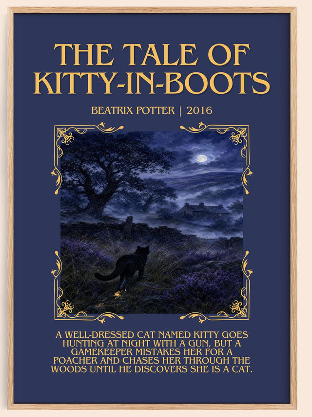 The Tale Of Kitty-In-Boots Minimalist Book Poster by Beatrix Potter