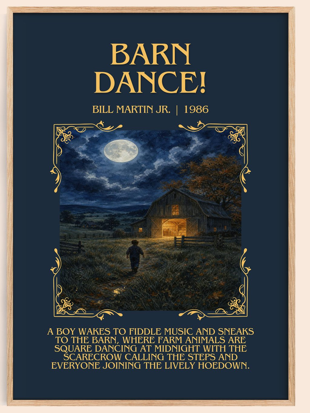 Barn Dance! Minimalist Book Poster by Bill Martin Jr. – book poster