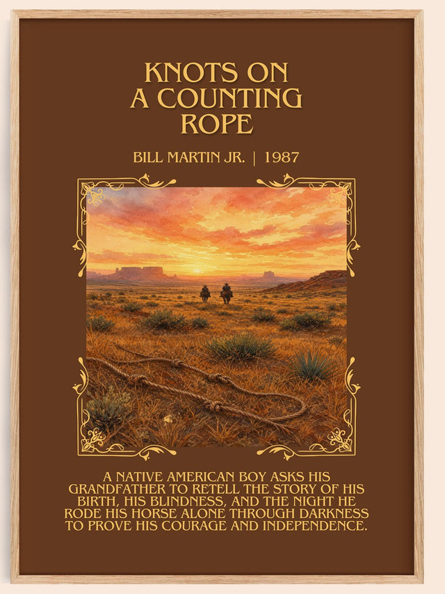 Knots On A Counting Rope Minimalist Book Poster by Bill Martin Jr.