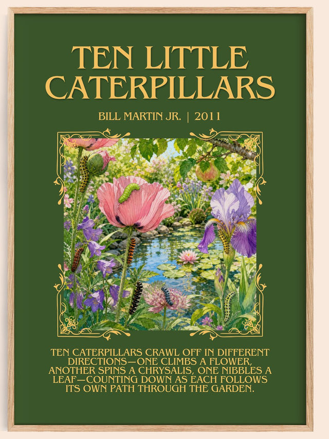 Ten Little Caterpillars Minimalist Book Poster by Bill Martin Jr.