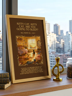 Kitty Cat, Kitty Cat, Are You Going To Sleep? Minimalist Book Poster – image 3