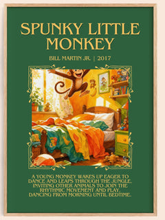 Spunky Little Monkey Minimalist Book Poster by Bill Martin Jr. – image 1