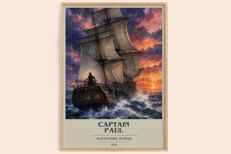 Captain Paul Book Cover Poster by Alexandre Dumas