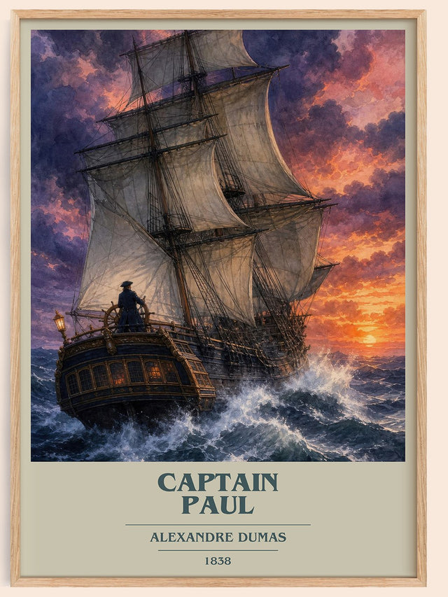 Captain Paul Book Cover Poster by Alexandre Dumas