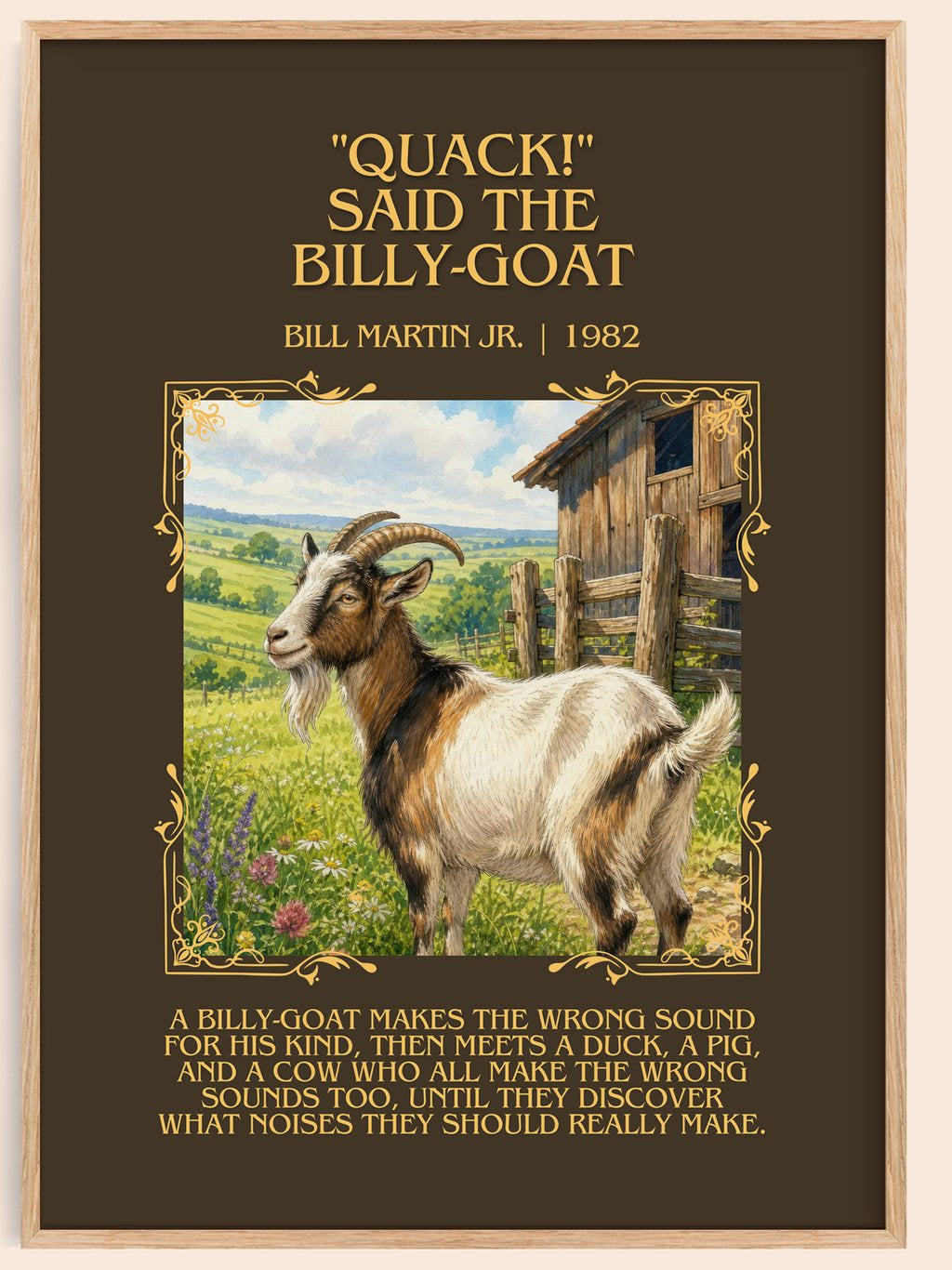 "Quack!" Said The Billy-Goat Minimalist Book Poster by Bill Martin Jr. – book poster