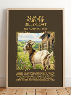 "Quack!" Said The Billy-Goat Minimalist Book Poster by Bill Martin Jr. – image 2
