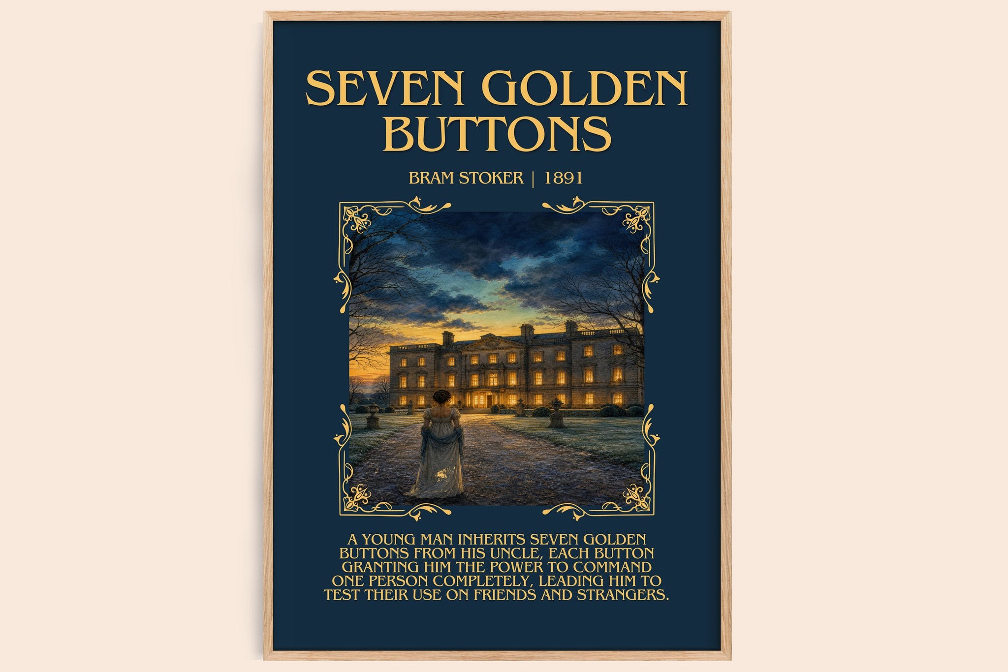 Seven Golden Buttons Minimalist Book Poster by Bram Stoker