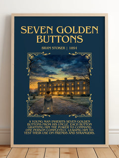 Seven Golden Buttons Minimalist Book Poster by Bram Stoker – image 2