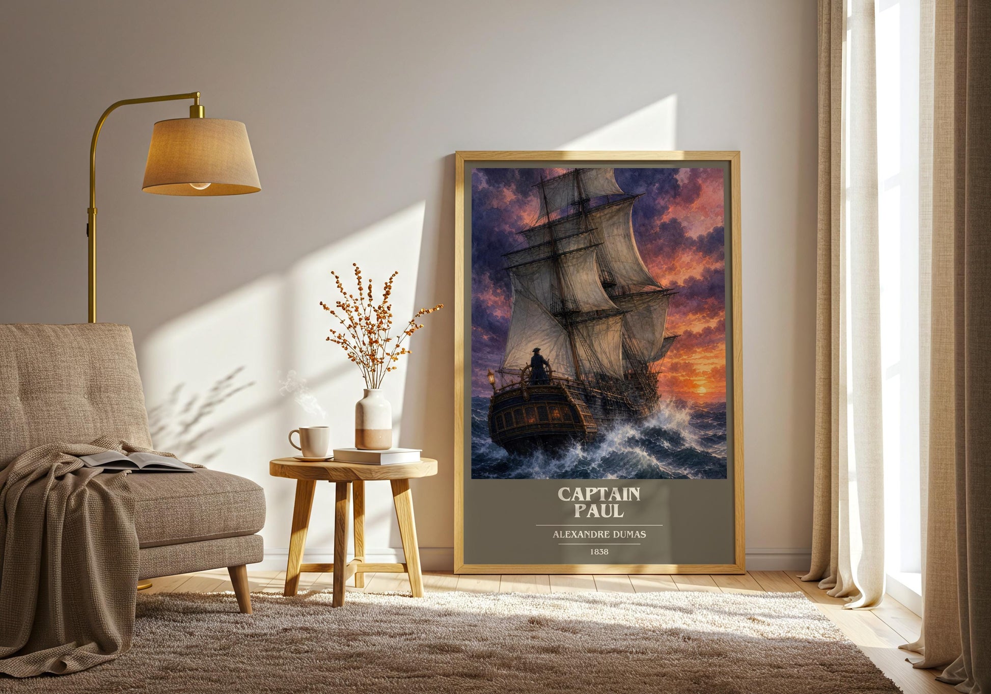 Captain Paul Book Cover Poster by Alexandre Dumas