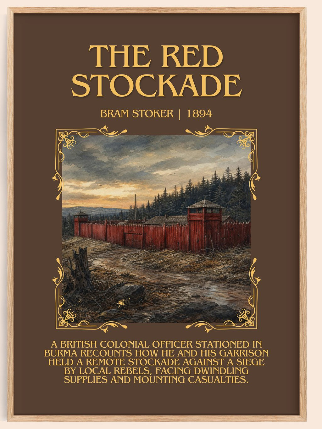 The Red Stockade Minimalist Book Poster by Bram Stoker – book poster
