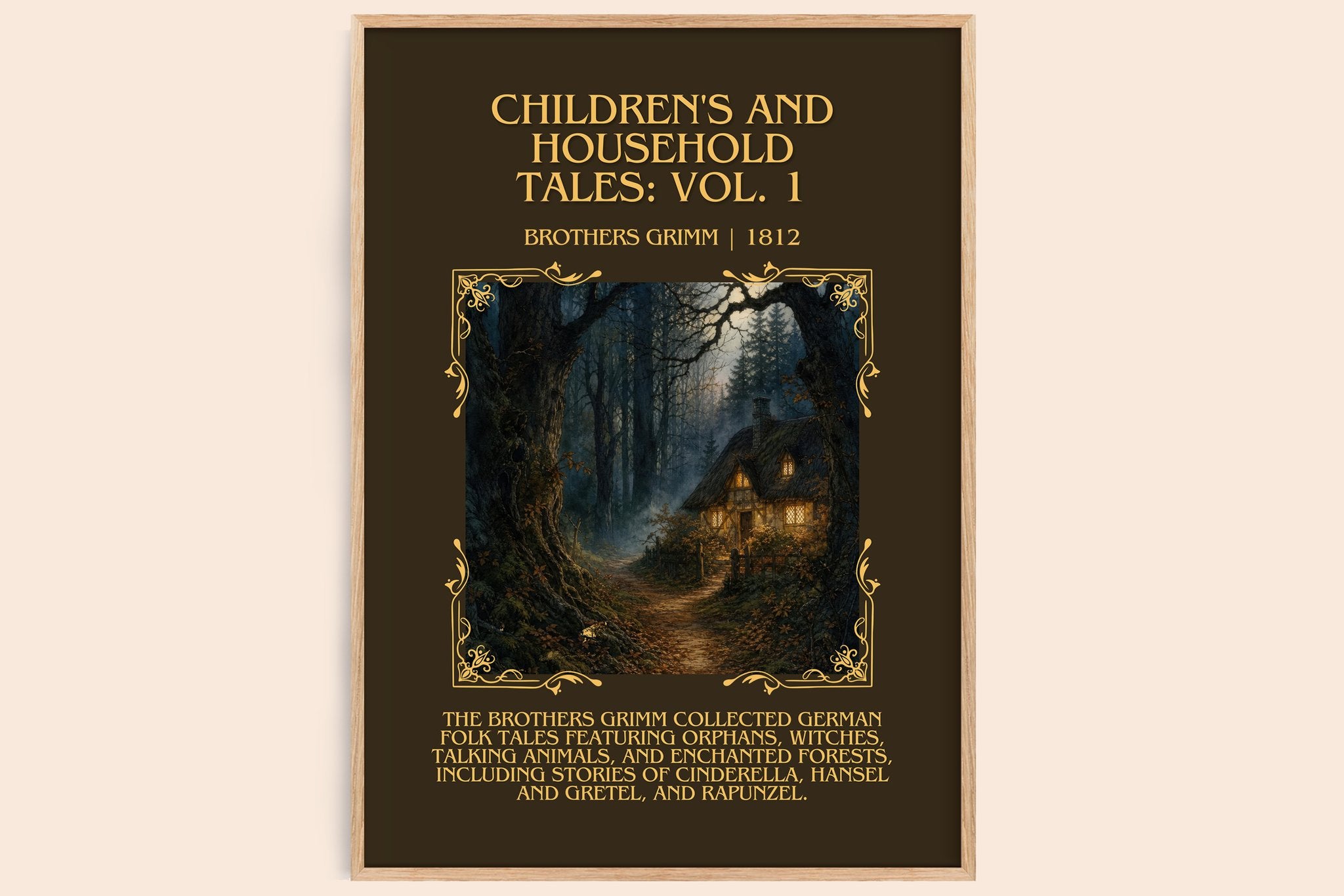 Children's And Household Tales: Vol. 1 Minimalist Book Poster by Brothers Grimm