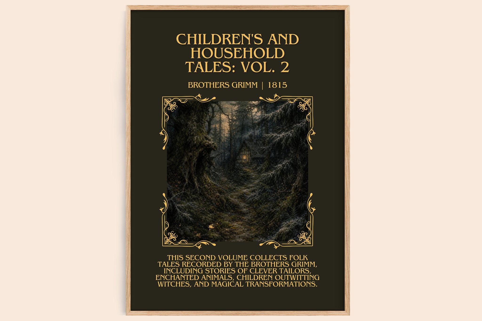 Children's And Household Tales: Vol. 2 Minimalist Book Poster by Brothers Grimm