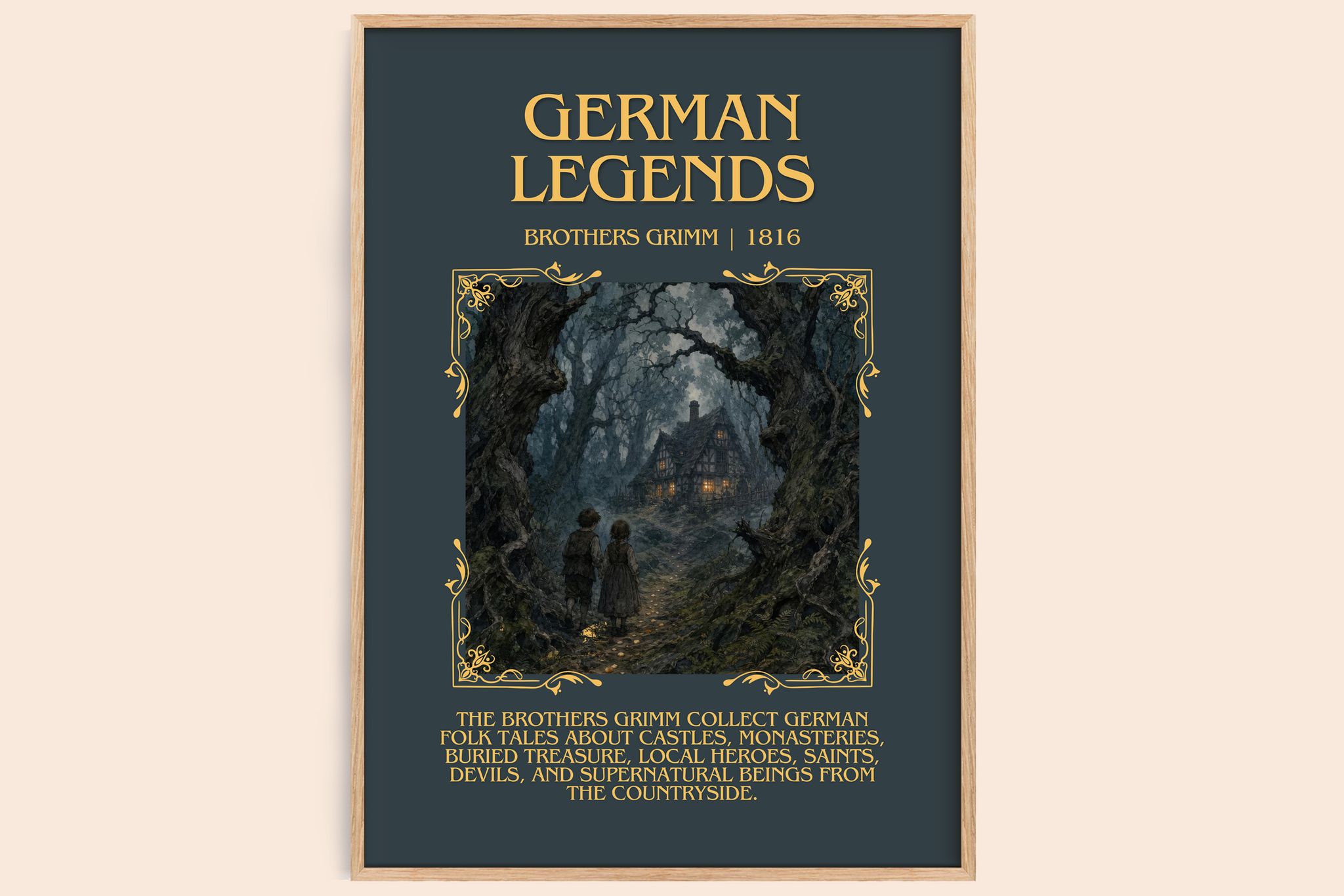 German Legends Minimalist Book Poster by Brothers Grimm