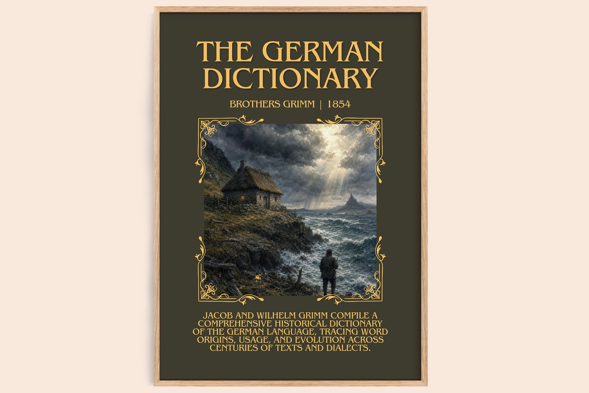 The German Dictionary Minimalist Book Poster by Brothers Grimm