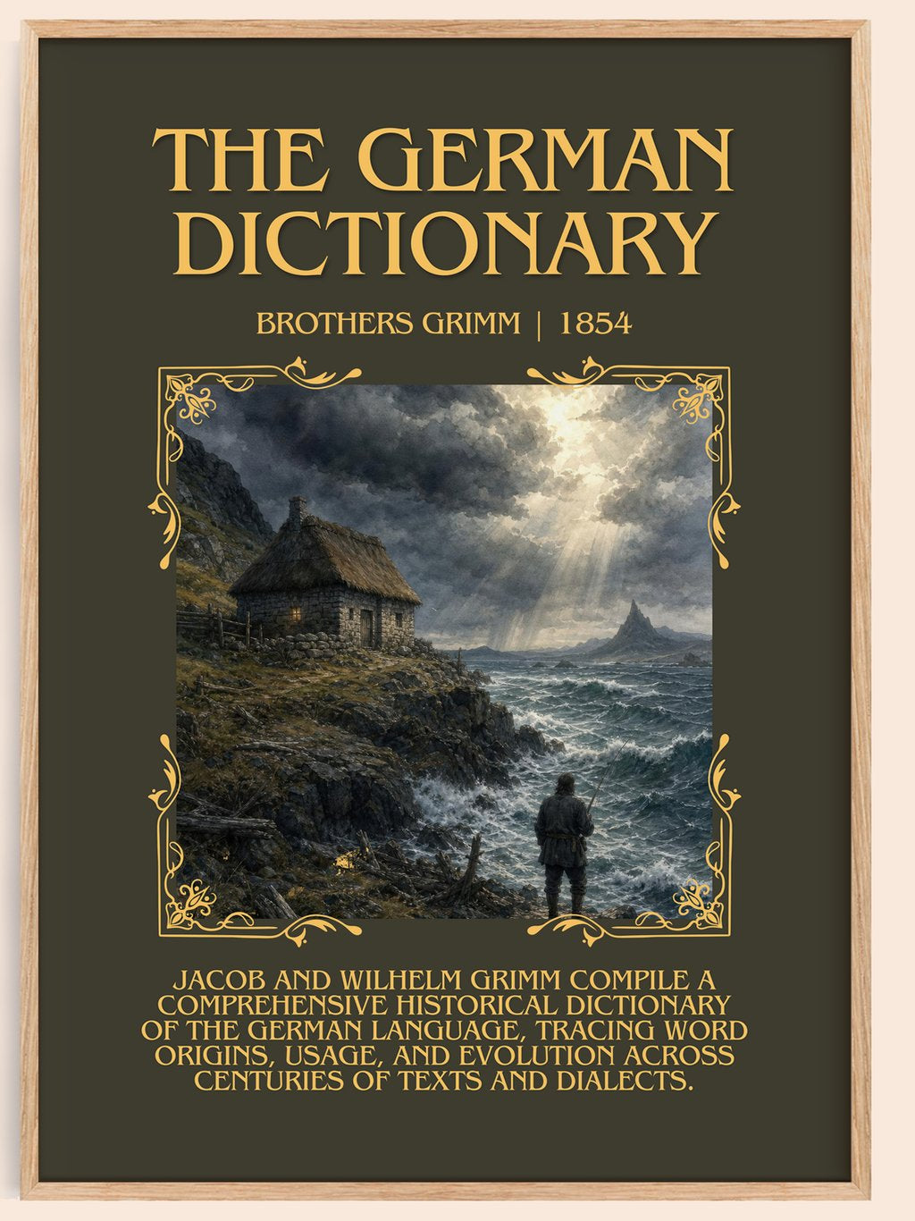 The German Dictionary Minimalist Book Poster by Brothers Grimm – book poster