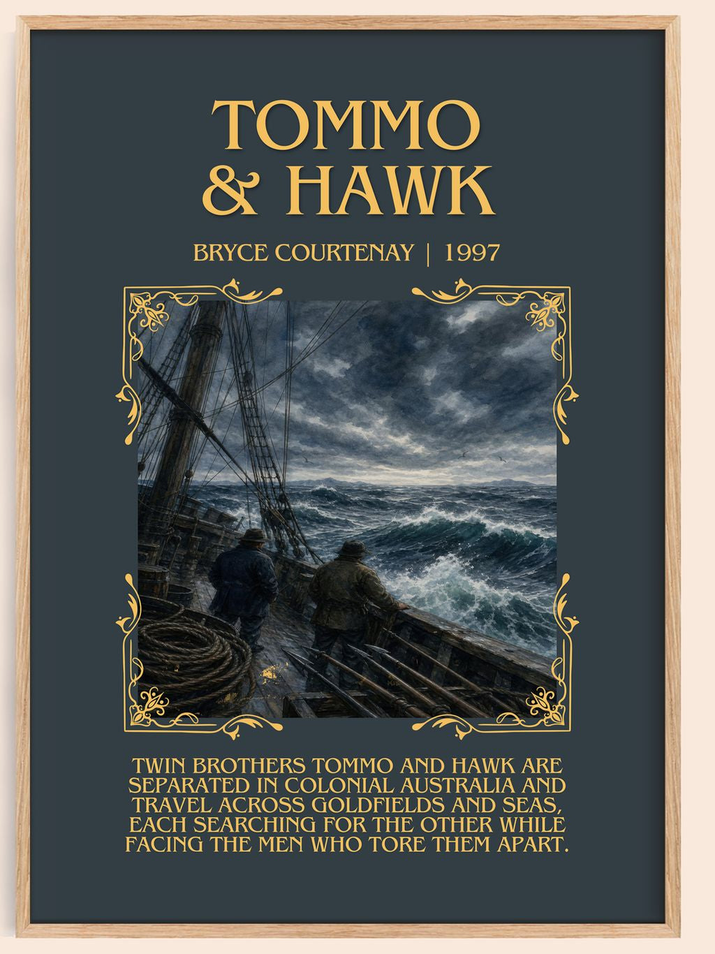 Tommo & Hawk Minimalist Book Poster by Bryce Courtenay – book poster