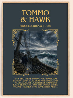 Tommo & Hawk Minimalist Book Poster by Bryce Courtenay – image 1