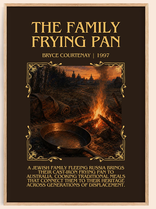 The Family Frying Pan Minimalist Book Poster by Bryce Courtenay