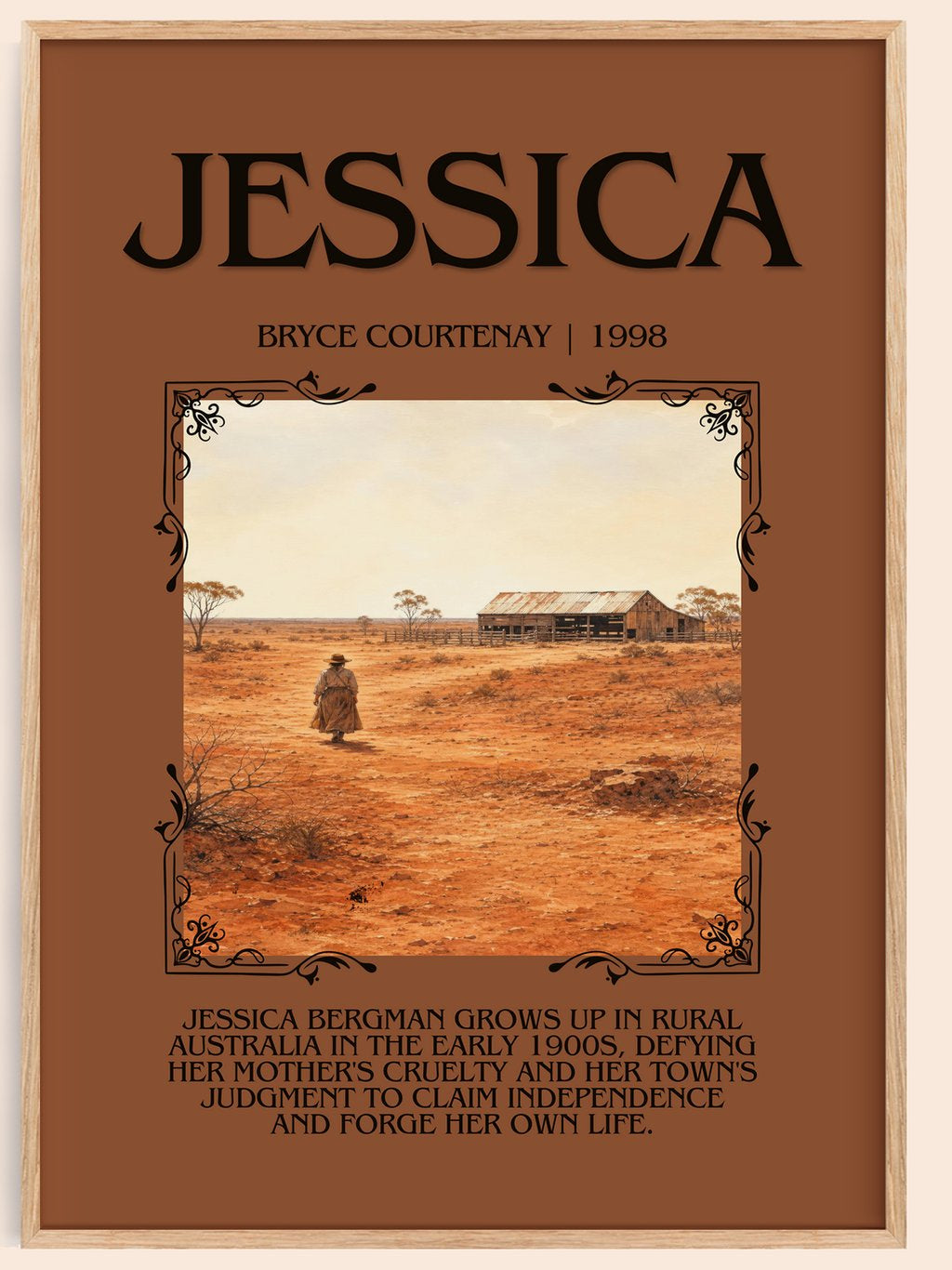 Jessica Minimalist Book Poster by Bryce Courtenay – book poster