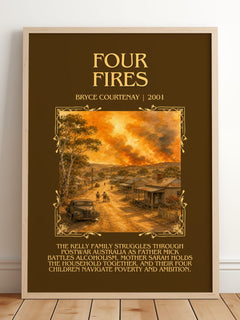 Four Fires Minimalist Book Poster by Bryce Courtenay – image 2