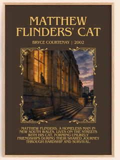 Matthew Flinders' Cat Minimalist Book Poster by Bryce Courtenay – image 1
