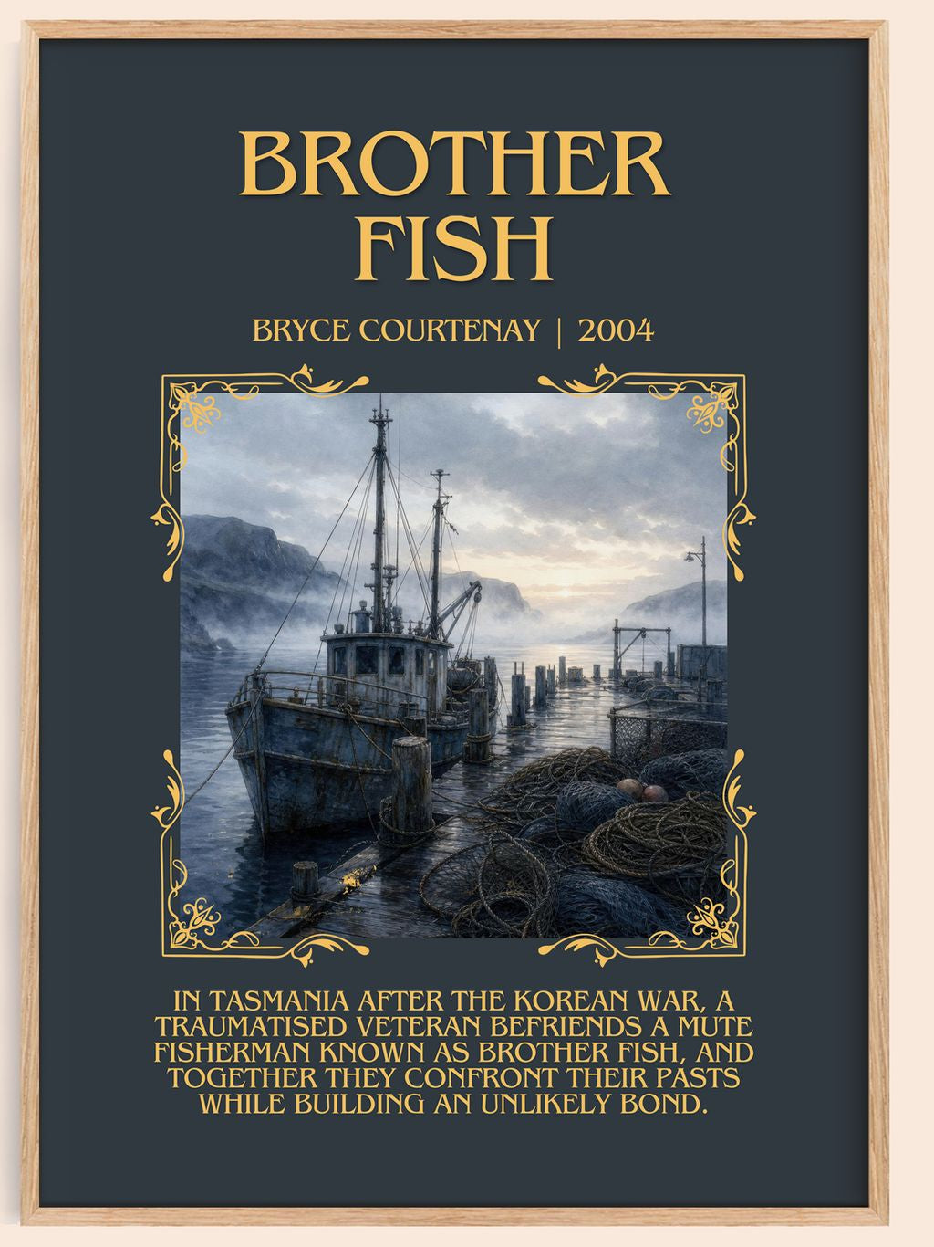 Brother Fish Minimalist Book Poster by Bryce Courtenay – book poster