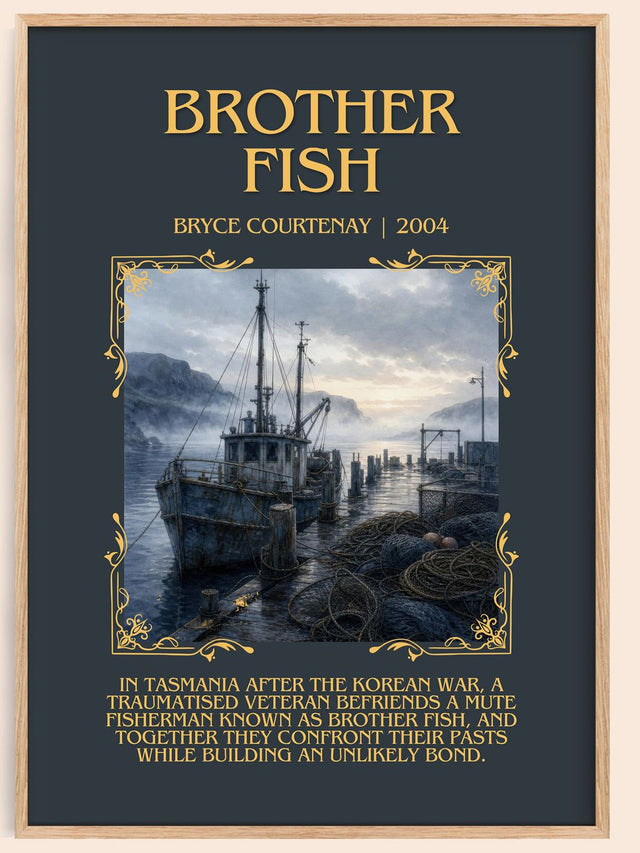 Brother Fish Minimalist Book Poster by Bryce Courtenay