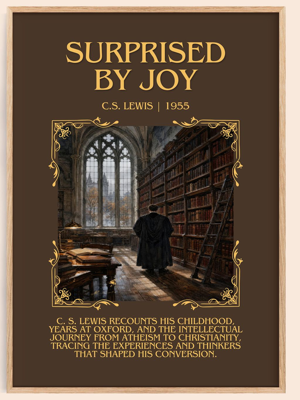 Surprised By Joy Minimalist Book Poster by C.S. Lewis – book poster
