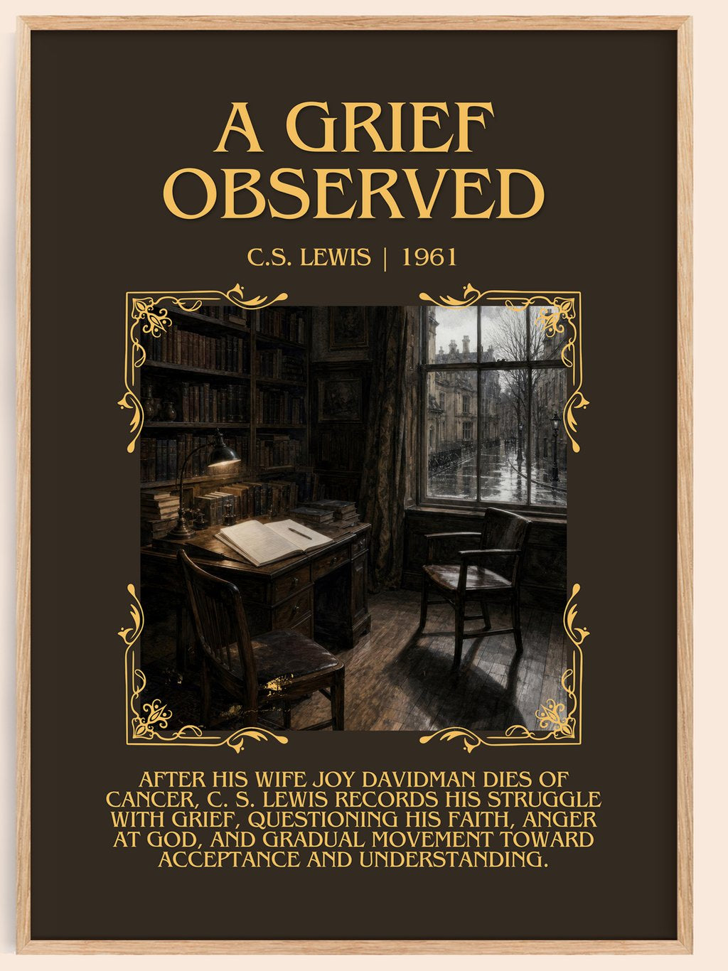A Grief Observed Minimalist Book Poster by C.S. Lewis – book poster
