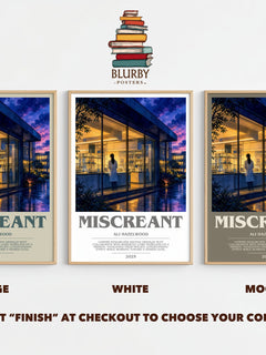Miscreant bookish print framed by window – literary home decor