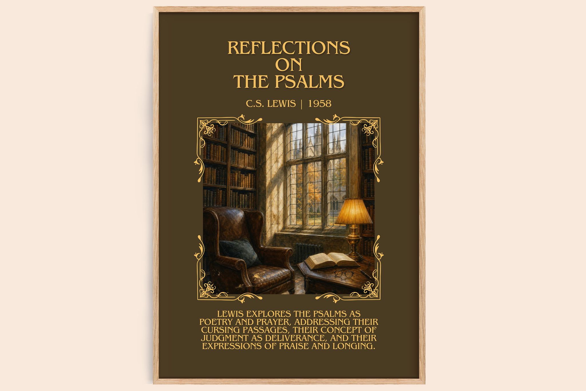 Reflections On The Psalms Minimalist Book Poster by C.S. Lewis