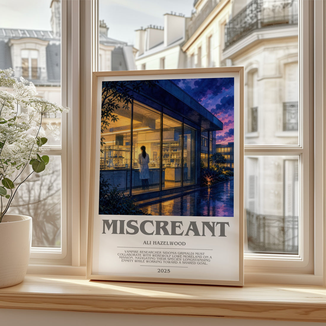 Miscreant bookish print in frame leaning in hallway – romance wall art