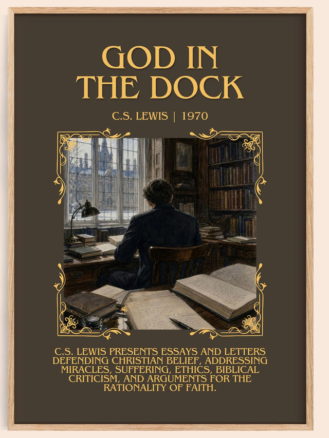 God In The Dock Minimalist Book Poster by C.S. Lewis