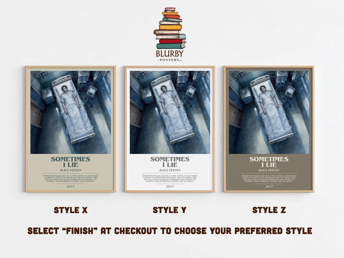 Sometimes I Lie Bookish Wall Art by Alice Feeney (mockup)