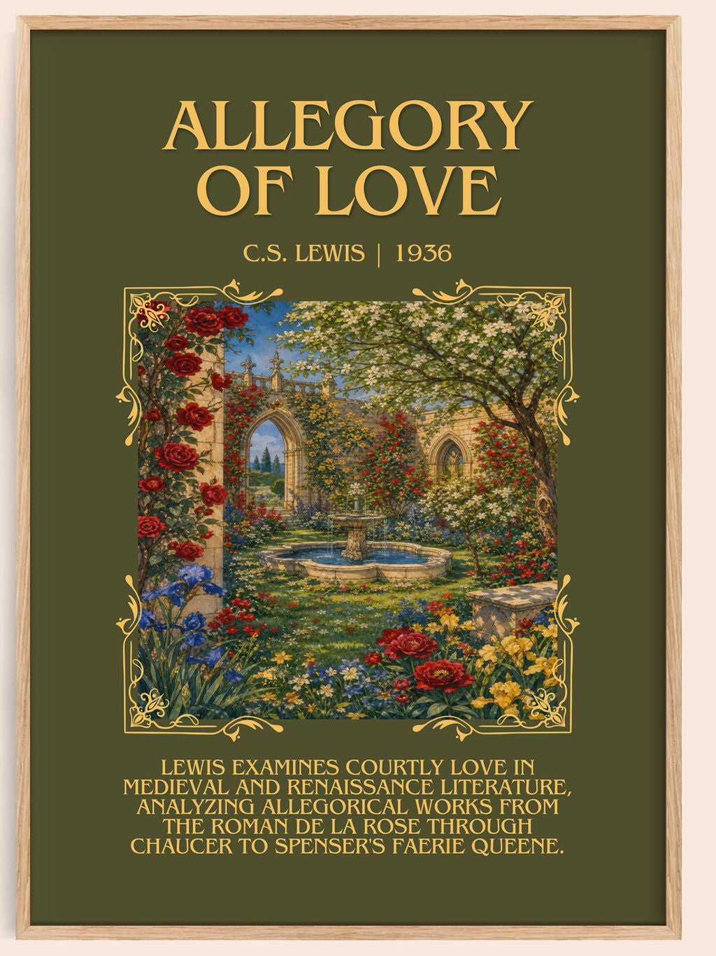 Allegory Of Love Minimalist Book Poster by C.S. Lewis – book poster