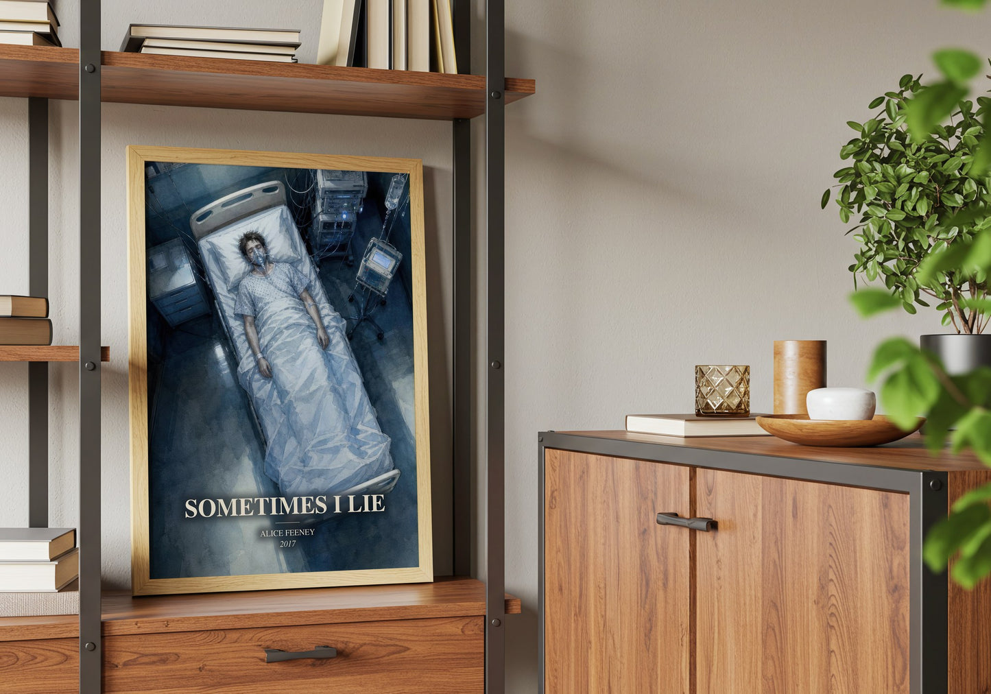Sometimes I Lie book watercolour illustration paper finish options – matte satin gloss