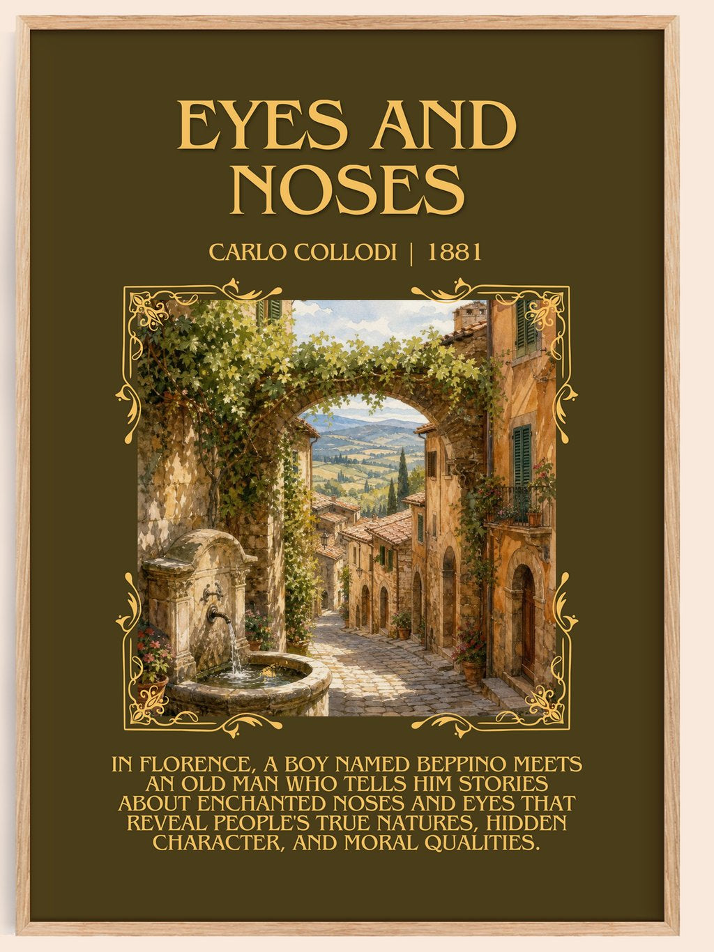 Eyes And Noses Minimalist Book Poster by Carlo Collodi – book poster