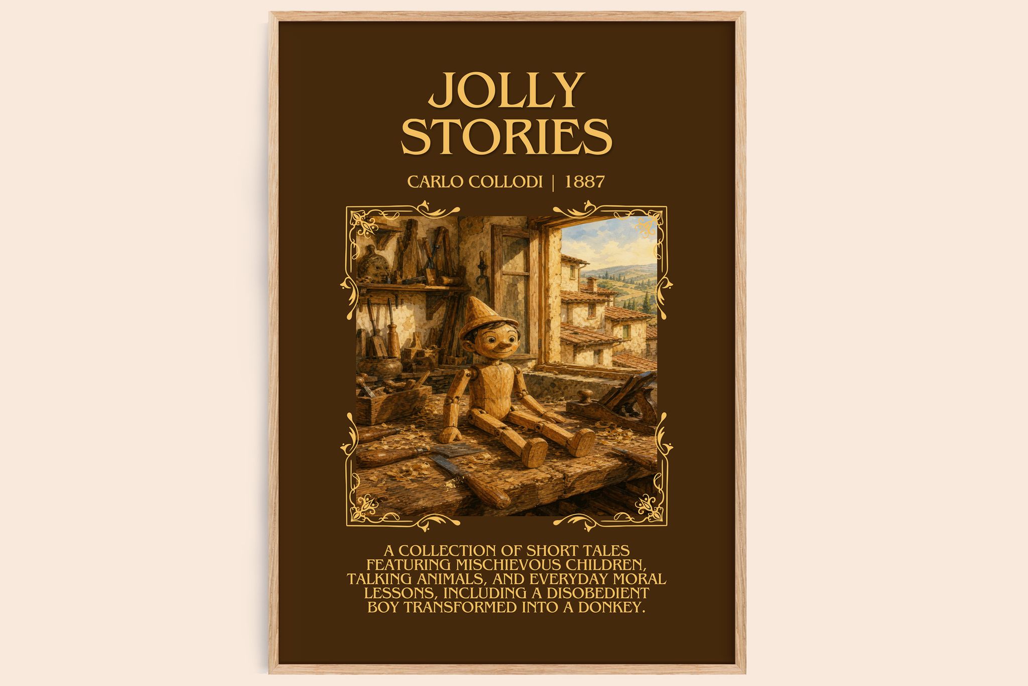 Jolly Stories Minimalist Book Poster by Carlo Collodi