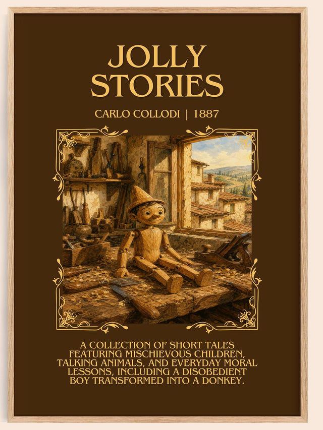 Jolly Stories Minimalist Book Poster by Carlo Collodi