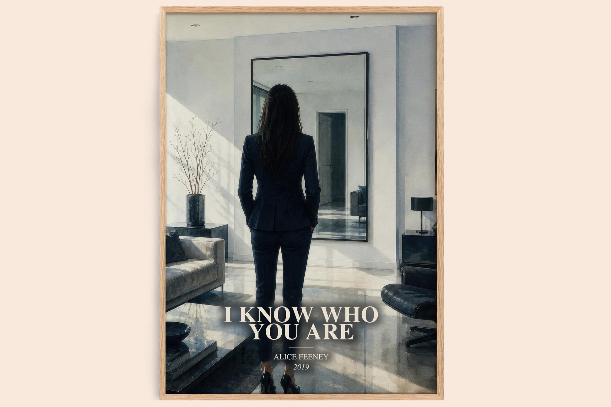 I Know Who You Are watercolour book poster by Alice Feeney – framed literary art print