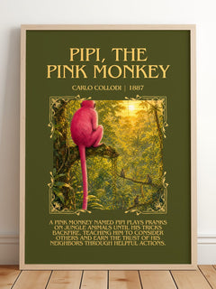 Pipi, The Pink Monkey Minimalist Book Poster by Carlo Collodi – image 2