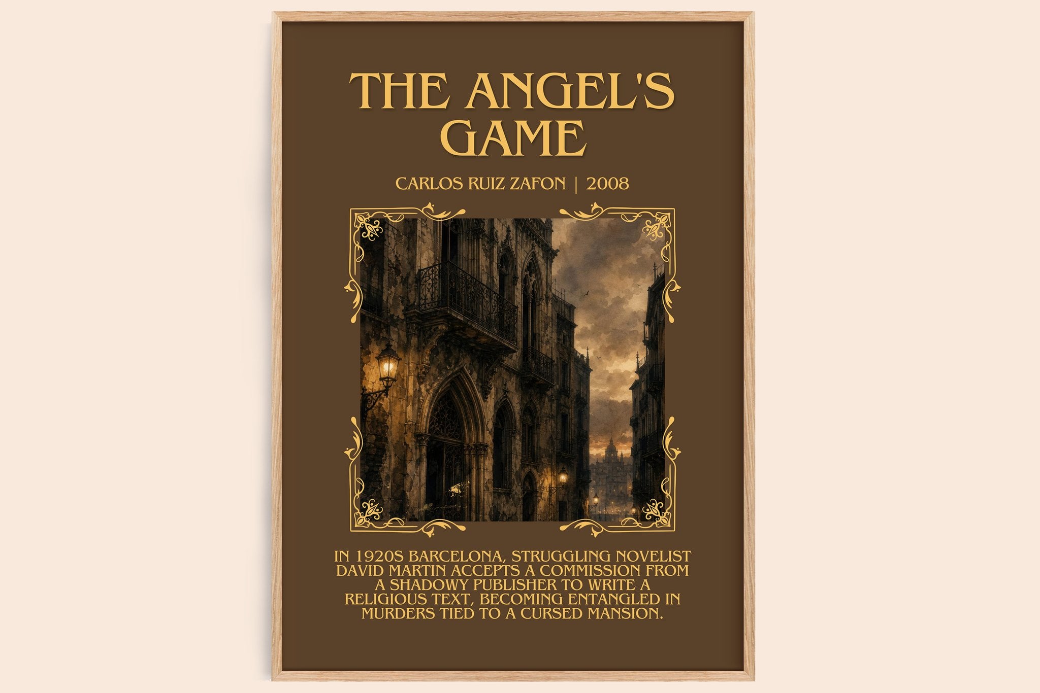 The Angel's Game Minimalist Book Poster by Carlos Ruiz Zafón
