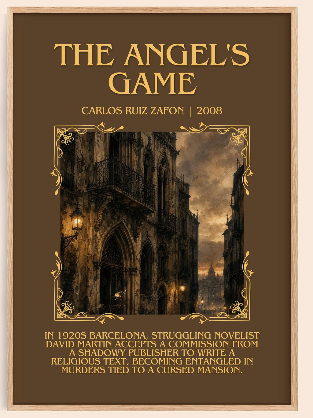 The Angel'S Game Minimalist Book Poster by Carlos Ruiz Zafón – book poster
