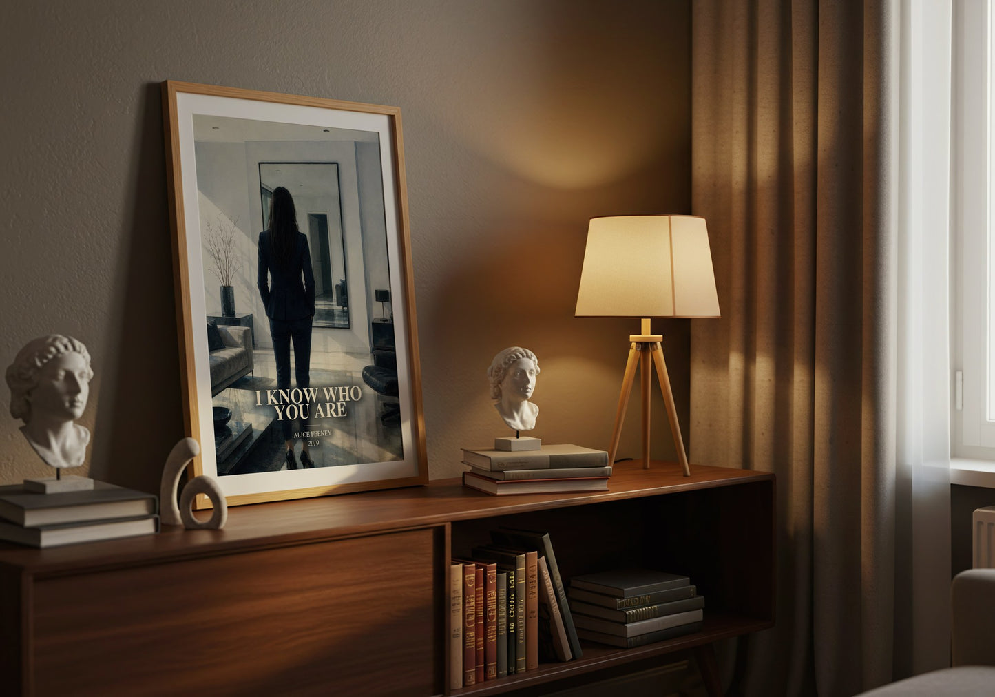I Know Who You Are watercolour print on bookshelf – Alice Feeney fan gift