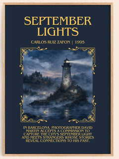 September Lights Minimalist Book Poster by Carlos Ruiz Zafón – image 1