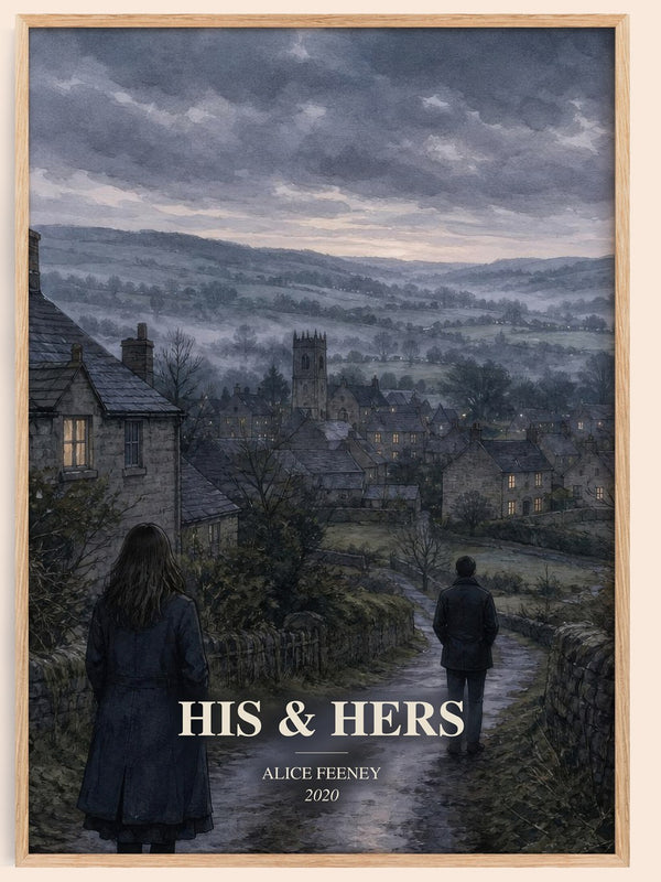 His & Hers watercolour book poster by Alice Feeney – framed literary art print