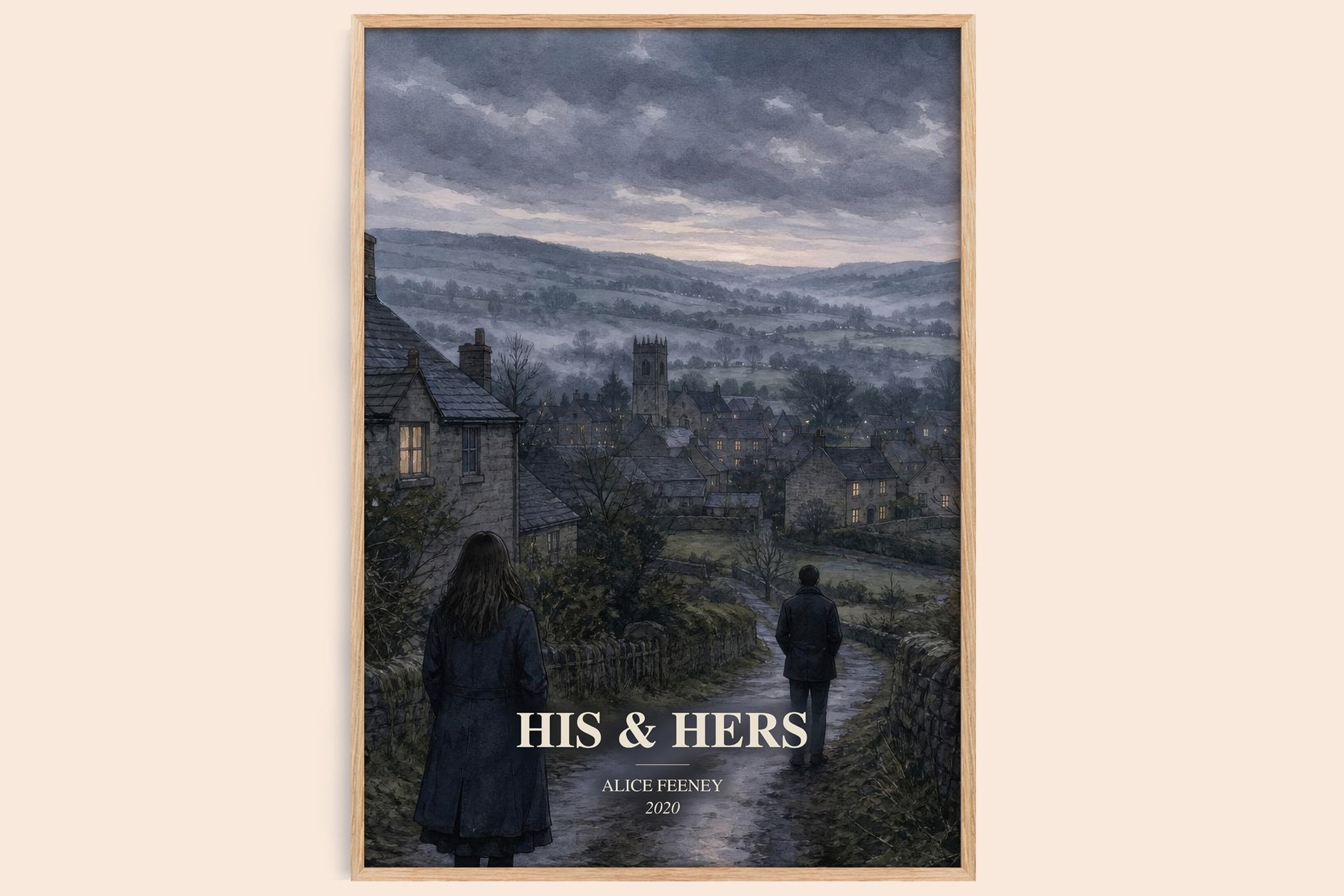 His & Hers watercolour book poster by Alice Feeney – framed literary art print