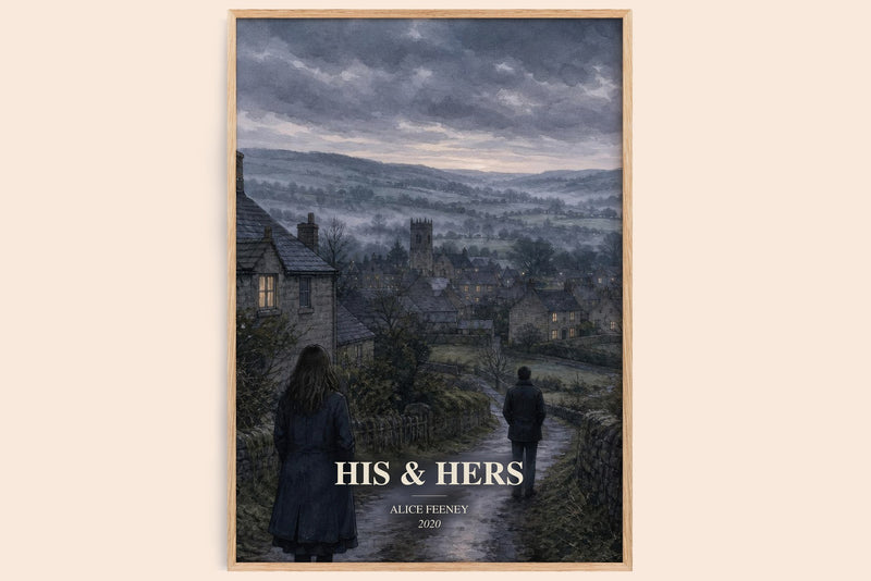 His & Hers watercolour book poster by Alice Feeney – framed literary art print